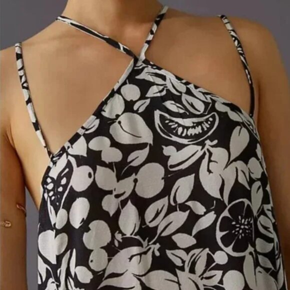 Anthropologie NWT Black Off White Sheer Mini Dress - Picture 3 of 12